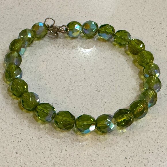 unbranded Jewelry - Green Glass Bead Faceted Bracelet
